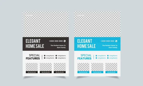 Design Template Onroerend Goed Flyer Creatief Huis Koop Flyer Kleur — Stockvector