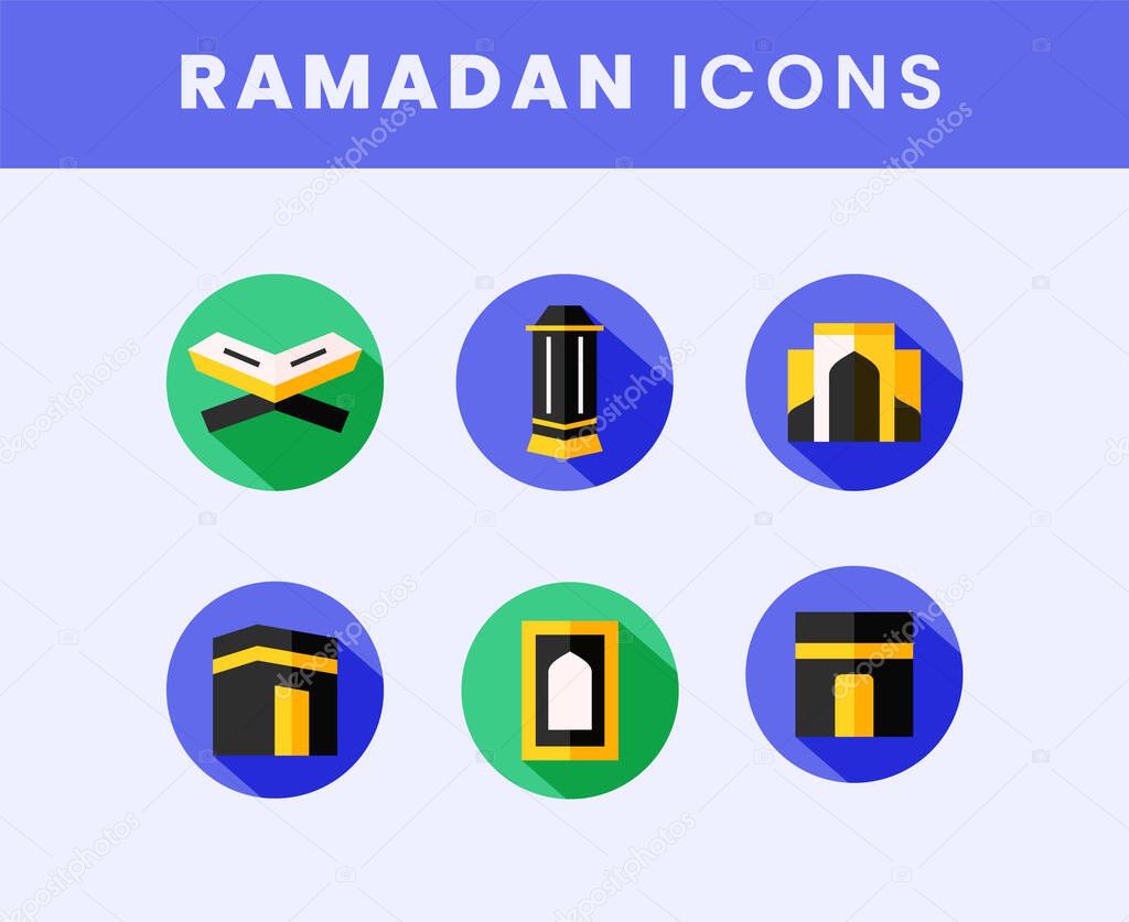 Set de icono de arte Ramadán Line, colección de símbolos de relleno