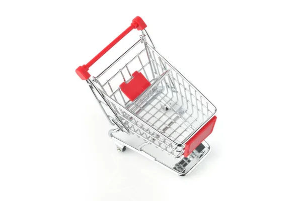 Carrito de compras sobre fondo blanco — Foto de Stock