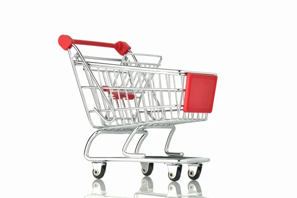 Shopping Cart on White Background Shot in Studio — Stock Photo, Image