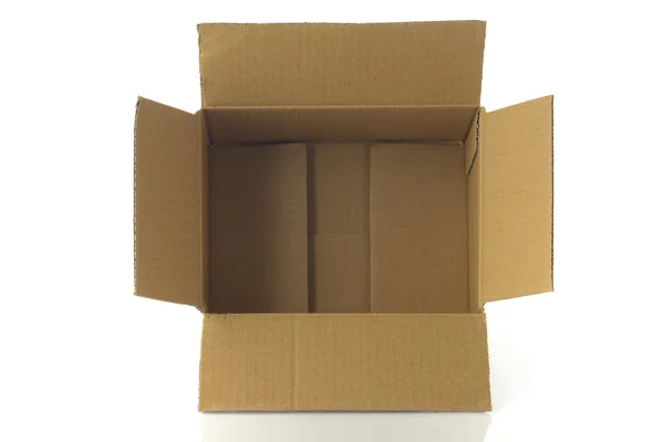 갈색 오픈 골 판지 상자 — 스톡 사진