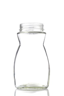 Beyaz arka plan üzerinde boş kahve kavanoz 