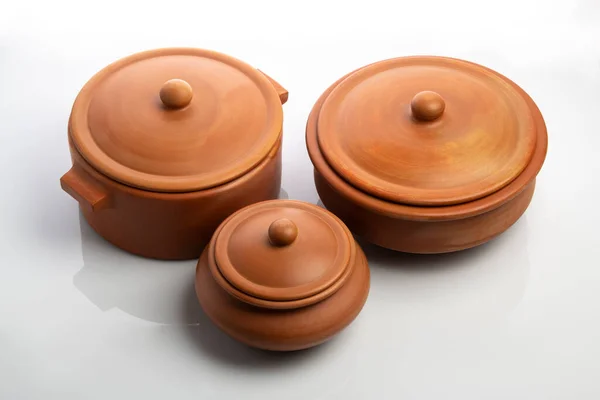 Clay Pots Isolated White Background — Stock Photo, Image