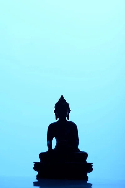 Buddha Silhouette Blu — Foto Stock