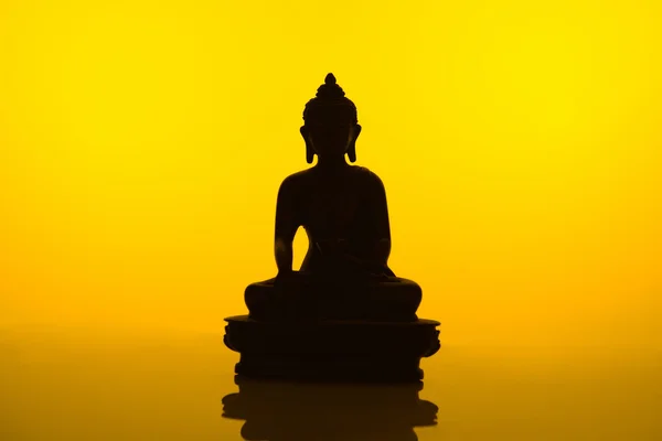 Buda silhueta amarela — Fotografia de Stock