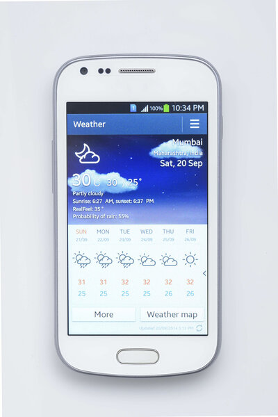 Белый смартфон
