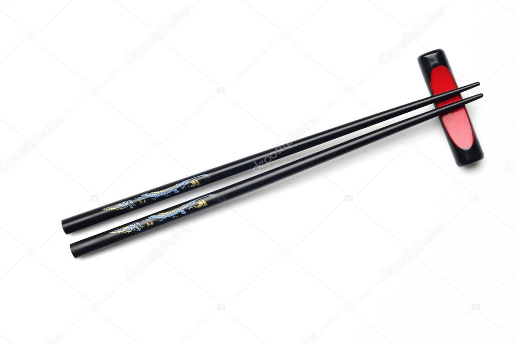 Black chopstick with chopstick rest