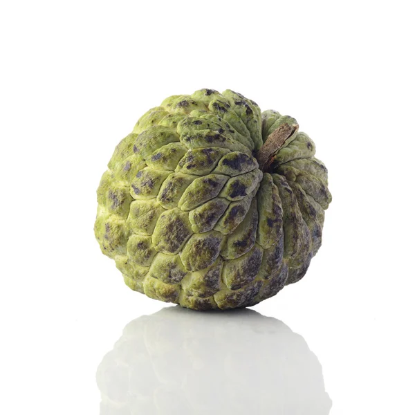 Ripened Custard Apple On White Background Shot in Studio. — Stock Photo, Image