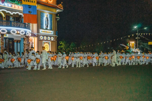 Tay Ninh City Vietnam Oct 2020 Dragon Lion Dance Show — Foto de Stock