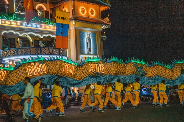 Tay Ninh City Vietnam Ott 2020 Dragon Lion Dance Show — Foto Stock