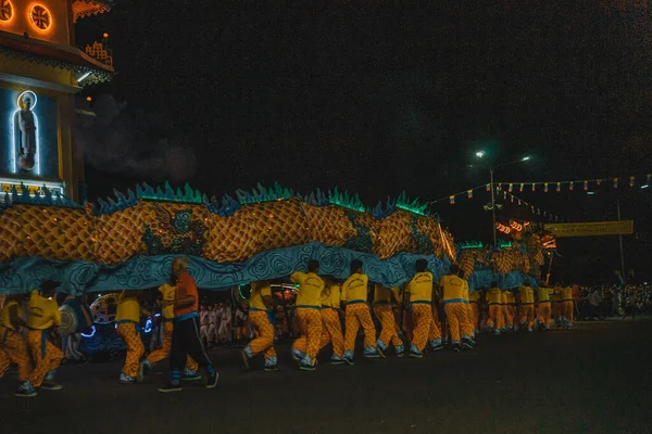 Tay Ninh City Vietnam Ott 2020 Dragon Lion Dance Show — Foto Stock