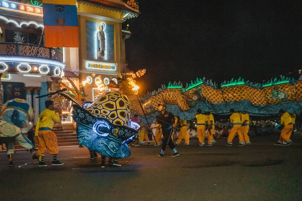 Tay Ninh City Vietnã Out 2020 Dragon Lion Dance Show — Fotografia de Stock