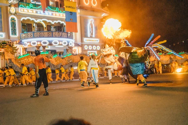 Tay Ninh Stad Vietnam Oct 2020 Dragon Lion Dance Show — Stockfoto