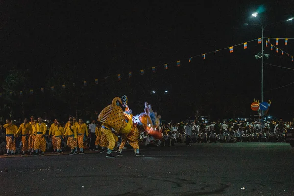 Tay Ninh Stad Vietnam Oct 2020 Dragon Lion Dance Show — Stockfoto