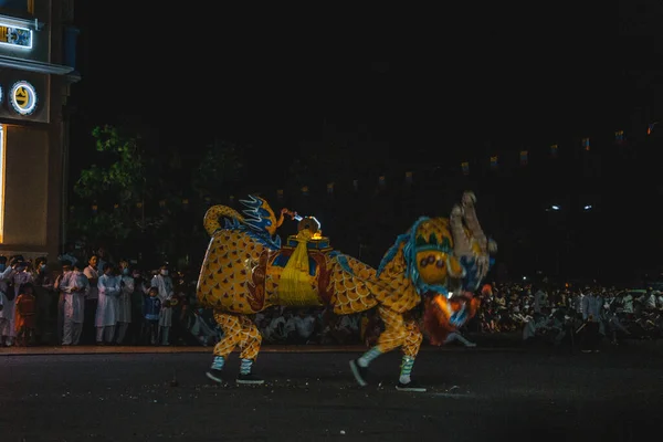 Tay Ninh City Vietnã Out 2020 Dragon Lion Dance Show — Fotografia de Stock