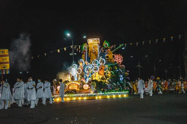 Tay Ninh City Vietnam Oct 2020 Dragon Lion Dance Show — Foto de Stock