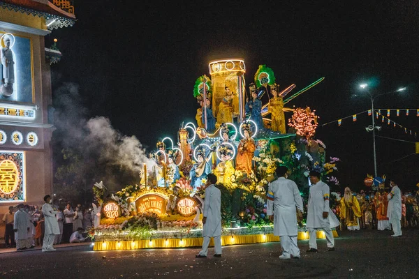 Tay Ninh City Vietnam Ott 2020 Dragon Lion Dance Show — Foto Stock