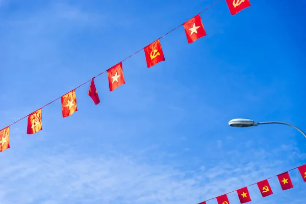 Vietnamees Rood Met Gele Ster Vlag Communistische Partij Van Vietnam — Stockfoto