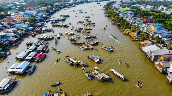 Flytende Marked Cai Rang Can Tho Vietnam Cai Rang Kjent – stockfoto