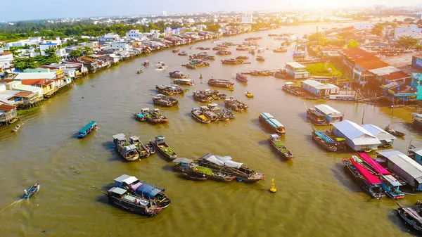 Flytende Marked Cai Rang Can Tho Vietnam Cai Rang Kjent – stockfoto