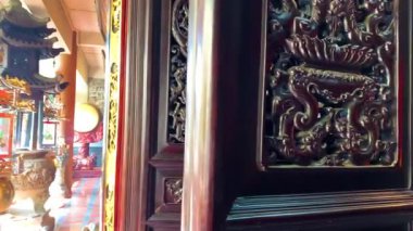 5. Mıntıka, Ho Chi Minh City, Vietnam 'daki Bin Buda Tapınağı ya da Chua Van Phat pagoda' nın içi