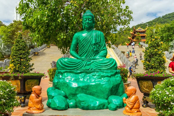 big statue of guanyin bodhisattva on mount in Ho Quoc pagoda (Vietnamese name is Truc Lam Thien Vien) with , Phu Quoc island, Vietnam