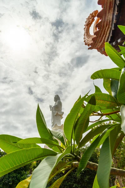 Большая Статуя Гуаньинь Бодхисаттвы Горе Пагоде Куок Вьетнамское Имя Трук — стоковое фото