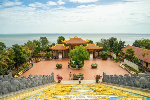 Ostrov Phu Quoc Vietnam Ledna 2021 Širokoúhlý Pohled Quoc Pagodu — Stock fotografie