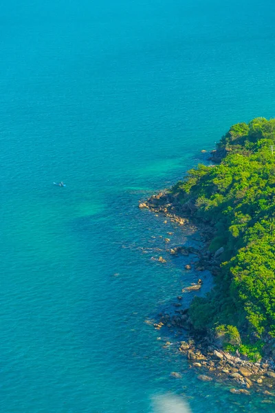 Vue Aérienne Des Vagues Mer Côte Rocheuse Fantastique Sur Île — Photo