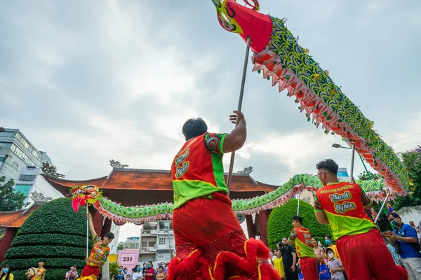 Chi Minh City Vietnam Gen 2021 Dragon Lion Dance Show — Foto Stock