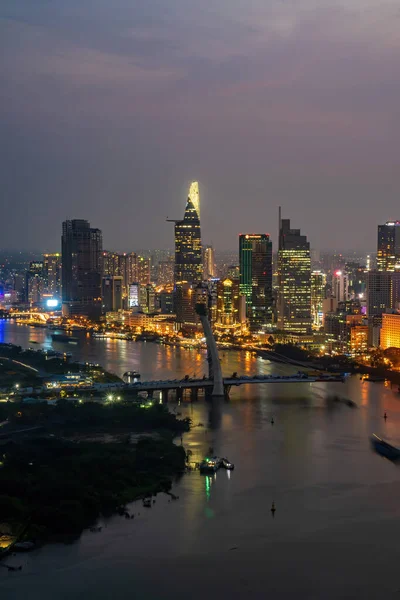 Chi Minh Stad Vietnam April 2021 Flygfoto Över Chi Minh — Stockfoto