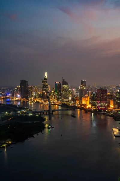 Chi Minh Stad Vietnam April 2021 Luchtfoto Van Chi Minh — Stockfoto