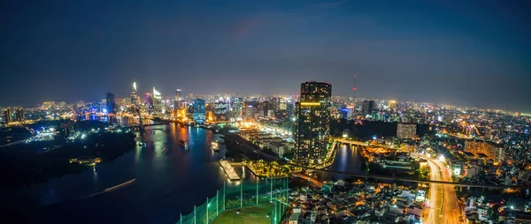 Cidade Chi Minh Vietnã Abril 2021 Vista Aérea Cidade Chi — Fotografia de Stock