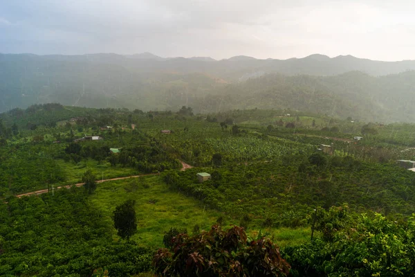 Beautiful View Local Valley Mountain Misty Bao Loc City Lam — Stock Photo, Image