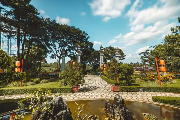 Bella Vista Bat Nha Pagoda Nella Città Bao Loc Provincia — Foto Stock
