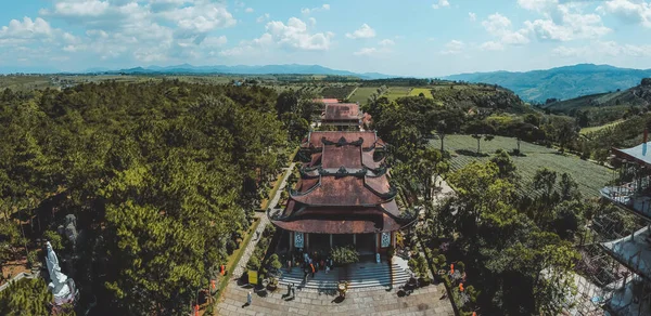 Letecký Pohled Bat Nha Pagoda Městě Bao Loc Provincie Lam — Stock fotografie