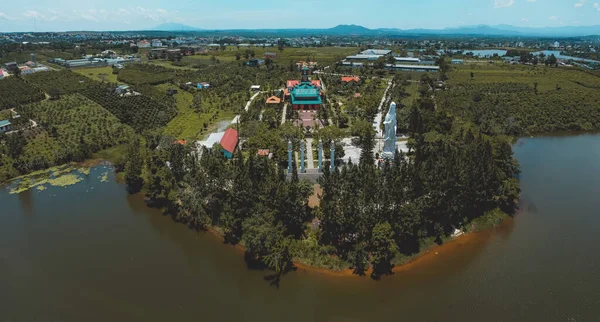 Luftaufnahme Der Hoa Nghiem Pagode Der Stadt Bao Loc Provinz — Stockfoto