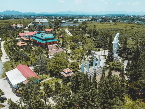 Αεροφωτογραφία Του Hoa Nghiem Pagoda Στην Πόλη Bao Loc Επαρχία — Φωτογραφία Αρχείου