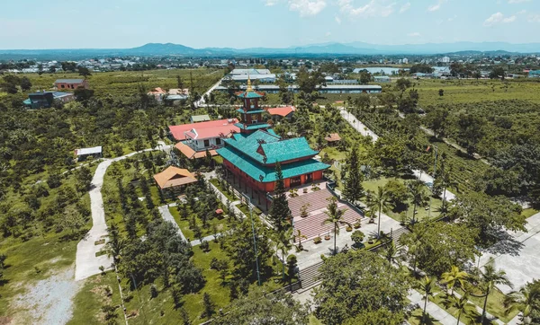 Luftaufnahme Der Hoa Nghiem Pagode Der Stadt Bao Loc Provinz — Stockfoto