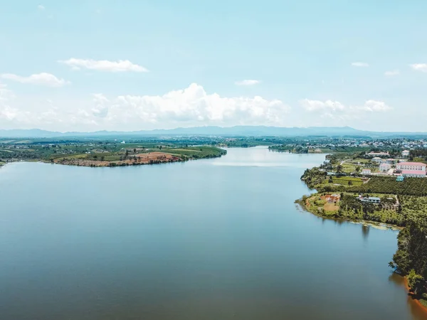 Veduta Aerea Della Pagoda Hoa Nghiem Nella Città Bao Loc — Foto Stock