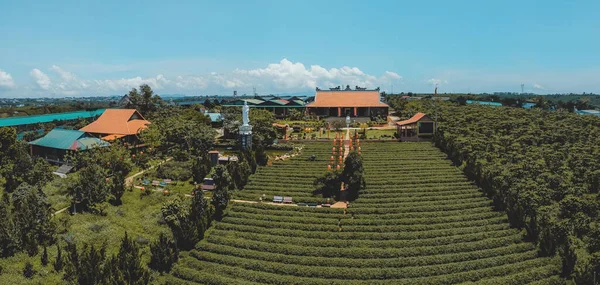 Letecký Pohled Tea Pagoda Vietnamský Jazyk Chua Tra Městě Bao — Stock fotografie