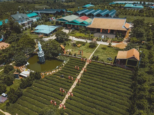 Letecký Pohled Tea Pagoda Vietnamský Jazyk Chua Tra Městě Bao — Stock fotografie