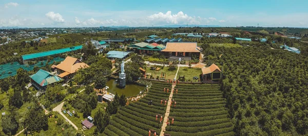 Letecký Pohled Tea Pagoda Vietnamský Jazyk Chua Tra Městě Bao — Stock fotografie