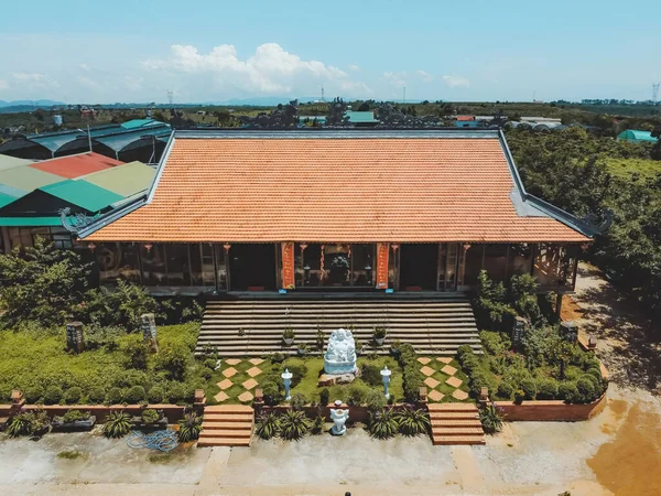 Letecký Pohled Tea Pagoda Vietnamský Jazyk Chua Tra Městě Bao — Stock fotografie