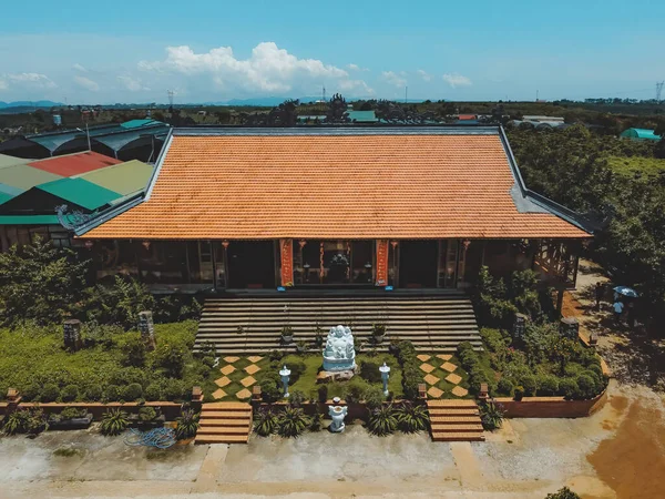 Letecký Pohled Tea Pagoda Vietnamský Jazyk Chua Tra Městě Bao — Stock fotografie