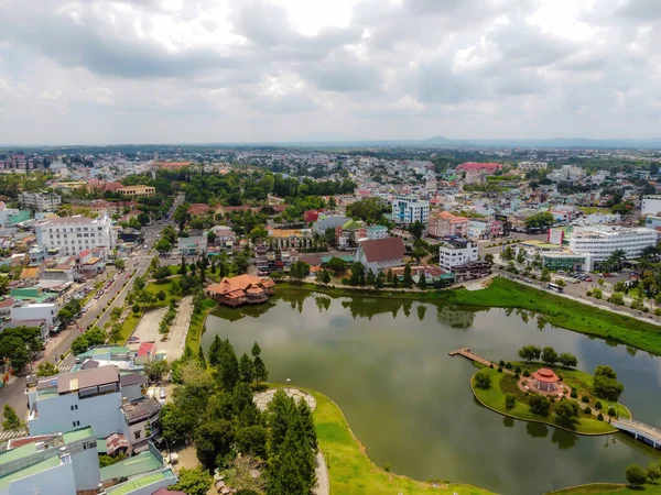 Città Bao Loc Vietnam Maggio 2021 Veduta Aerea Del Piccolo — Foto Stock