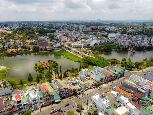 Bao Loc Vietnã Maio 2021 Vista Aérea Pequeno Lago Dong — Fotografia de Stock