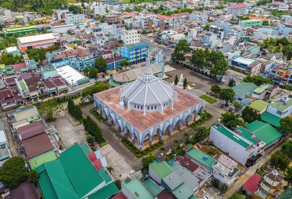 位于越南林东道宝路市中心的宝路教堂的空中景观 旅行和宗教概念 — 图库照片