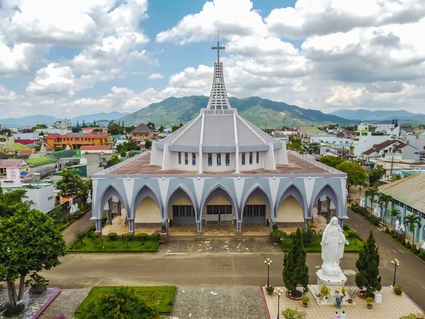Αεροφωτογραφίες Της Εκκλησίας Bao Loc Στο Κέντρο Της Πόλης Bao — Φωτογραφία Αρχείου