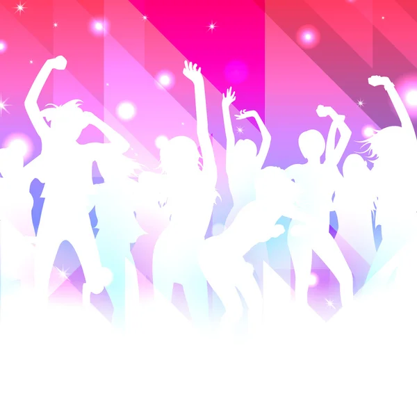 Musik Hintergrund mit tanzenden Mädchen — Stockvektor